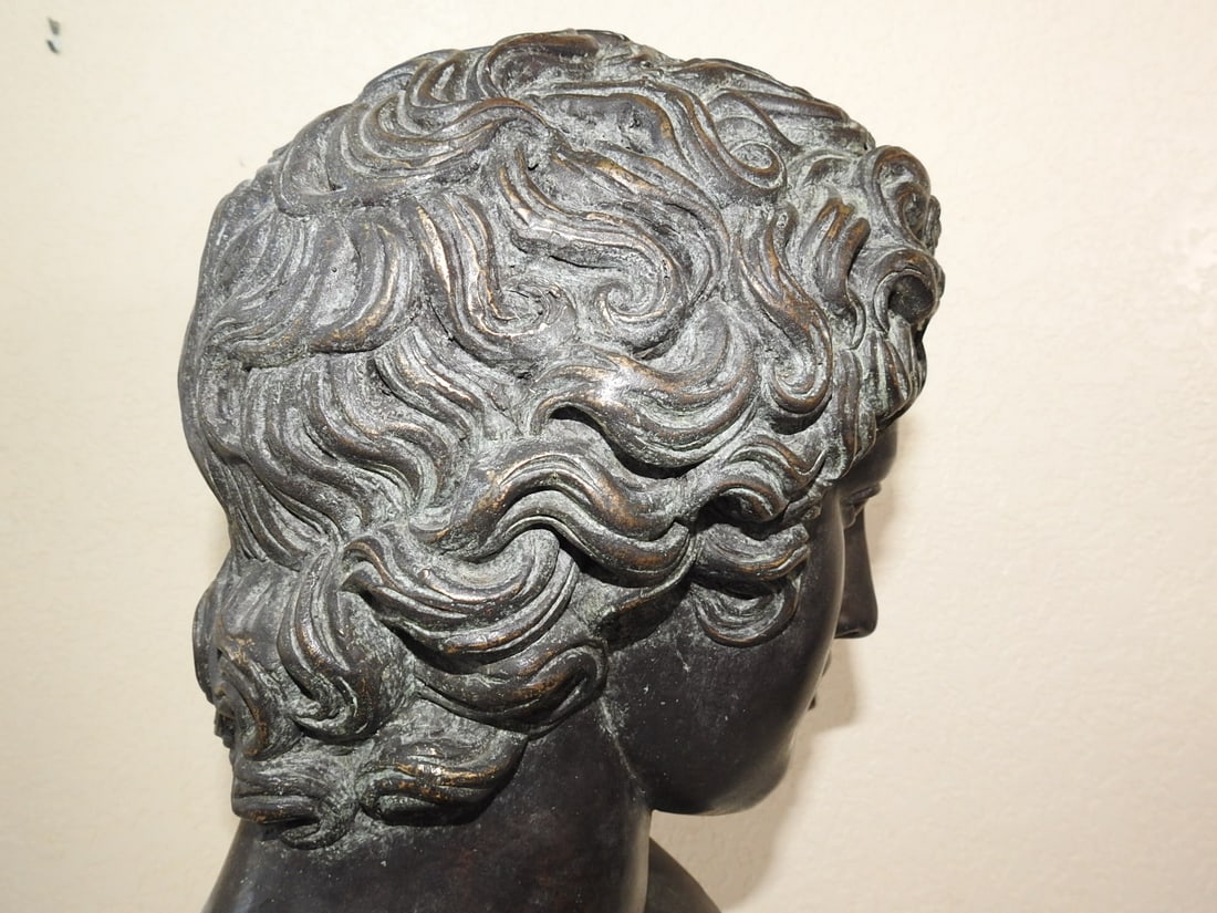 Solid Bronze Bust of David on Marble Base - 5