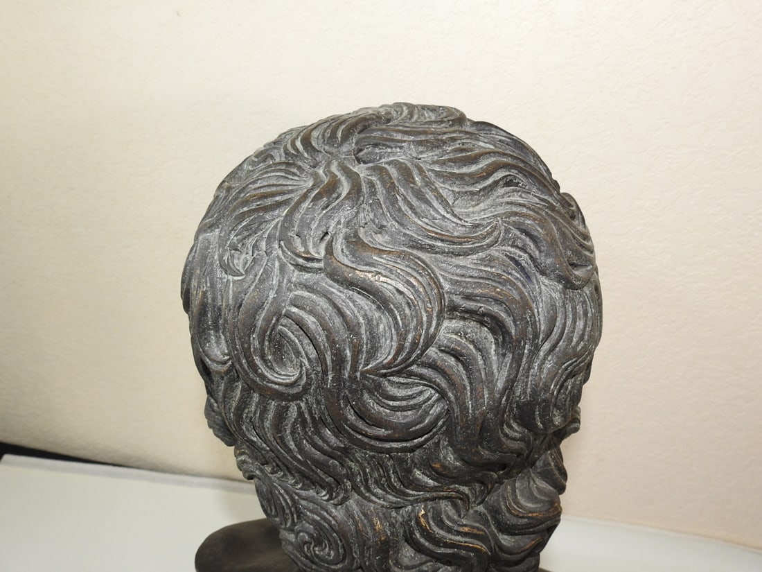 Solid Bronze Bust of David on Marble Base - 6