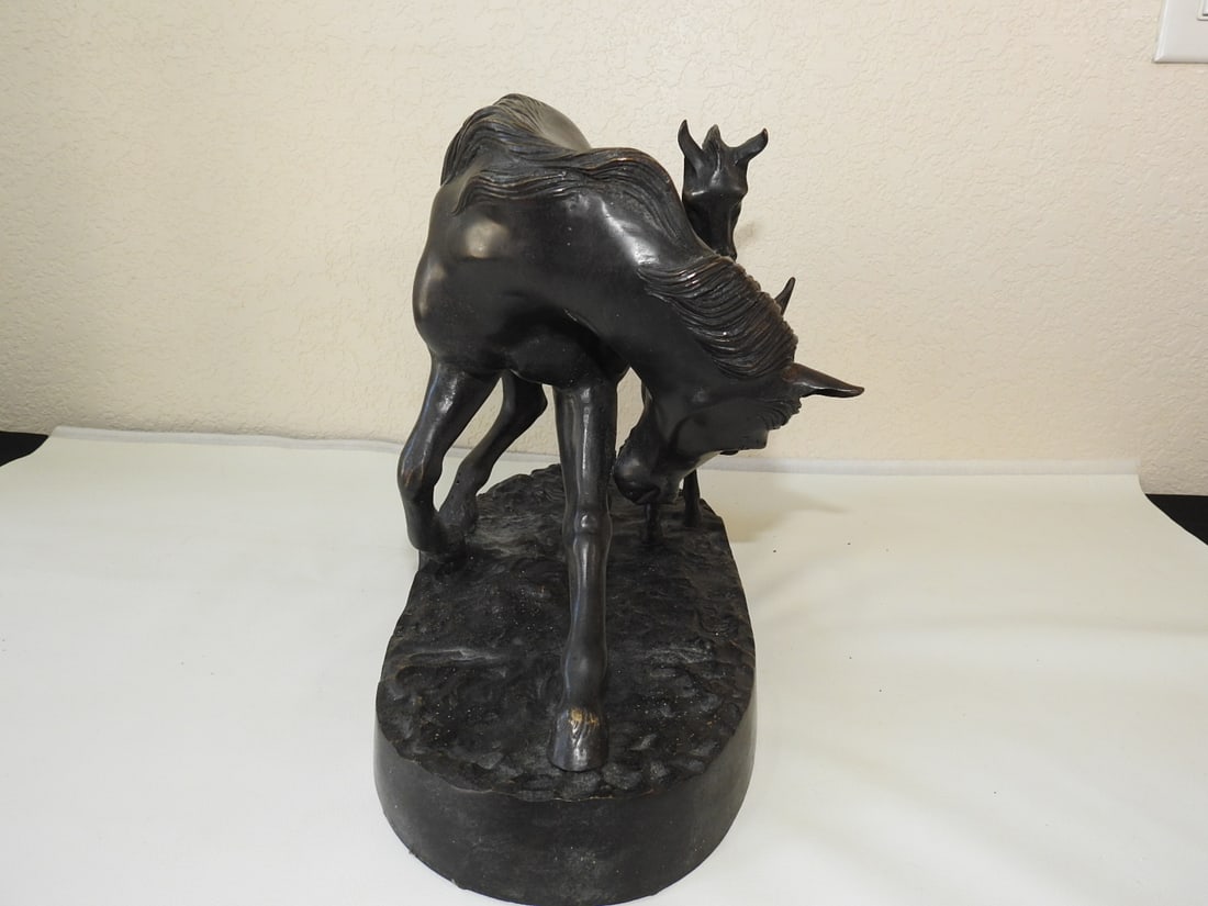 Bronze Mare and Colt Statue - 5