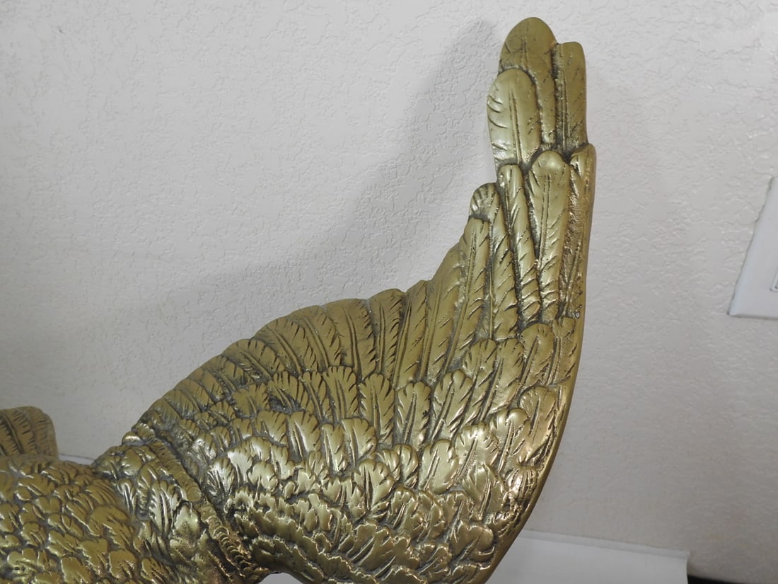 Large Solid Brass American Eagle Statue - 2