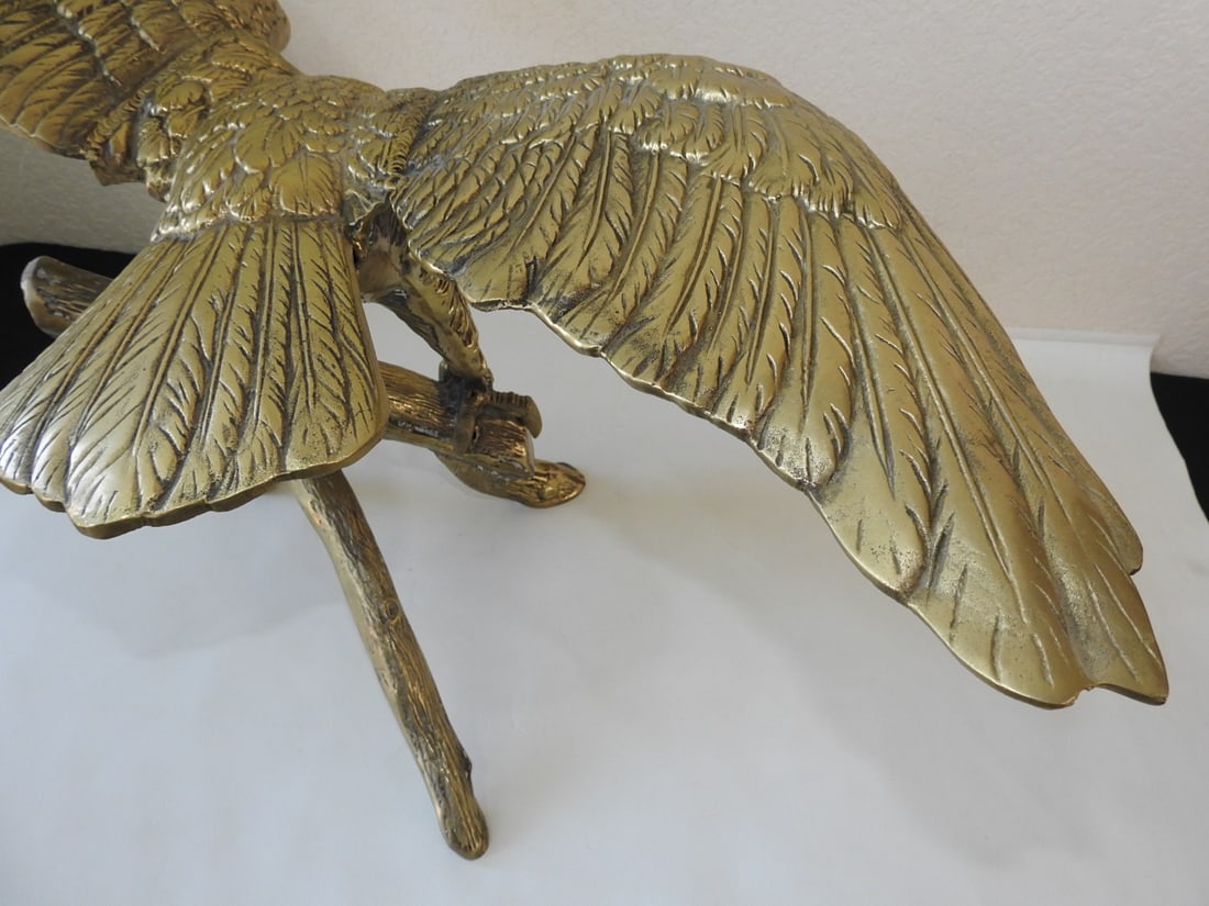 Large Solid Brass American Eagle Statue - 3