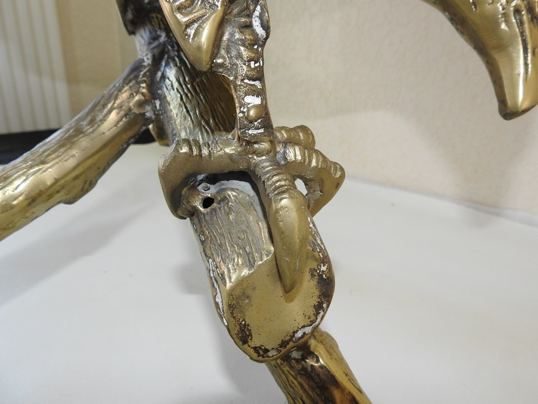 Large Solid Brass American Eagle Statue - 4
