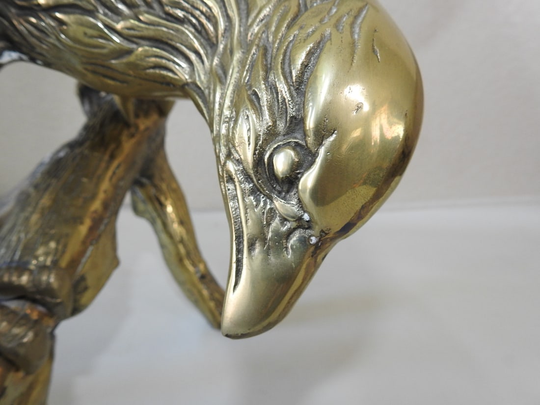 Large Solid Brass American Eagle Statue - 6