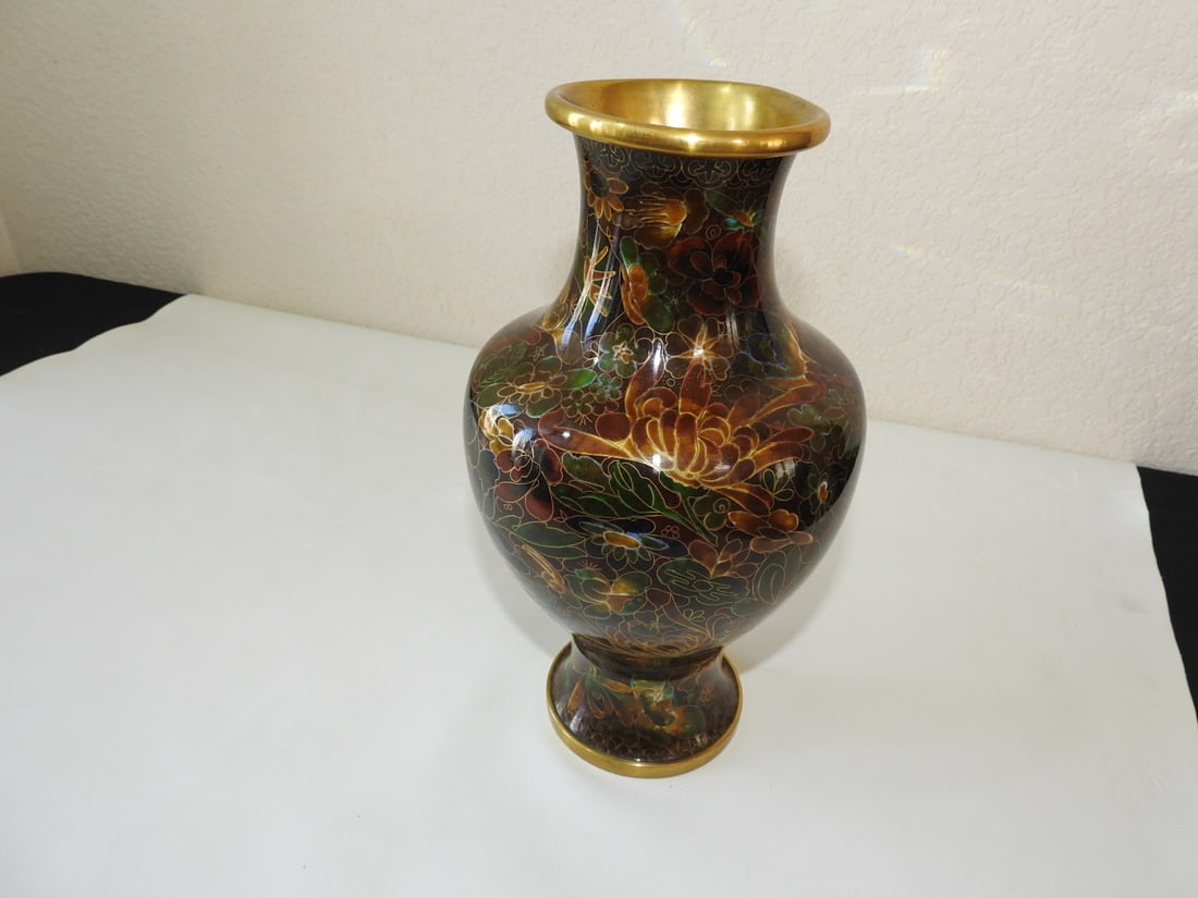 Vintage Chinese Cloisonne Vase with Lid - 3
