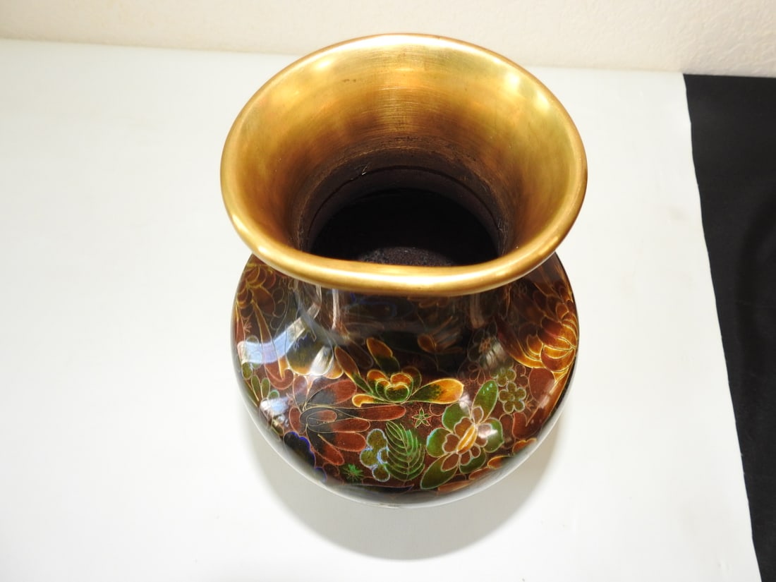 Vintage Chinese Cloisonne Vase with Lid - 6