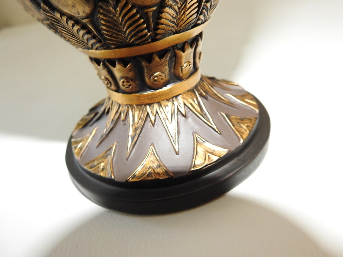 Neoclassical Egyptian Resin Urn with Snake Handles - 4