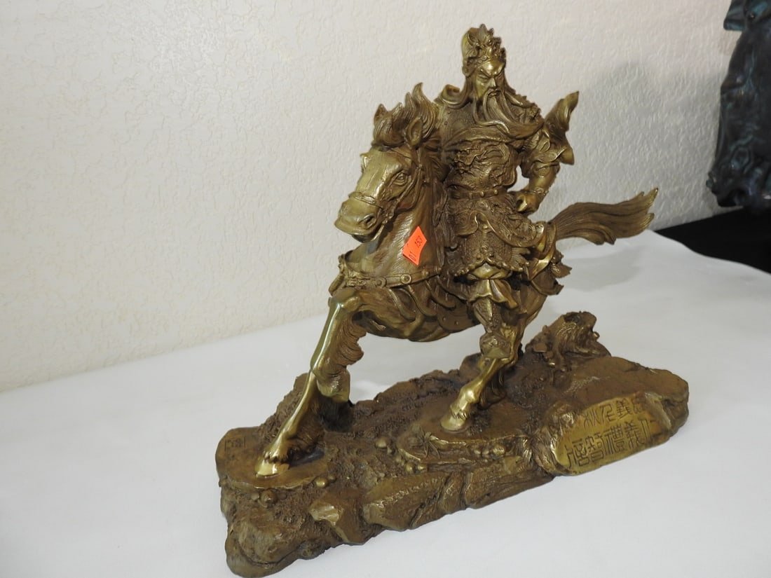 Guang Gong Chinese Warrior Brass Statue (1 of 10)