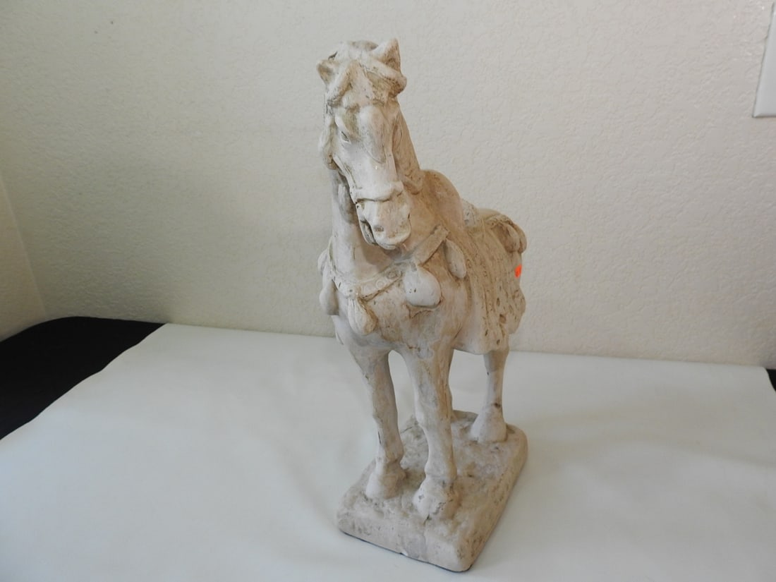 Eastern Style Faux Stone Plaster Horse Statue - 5