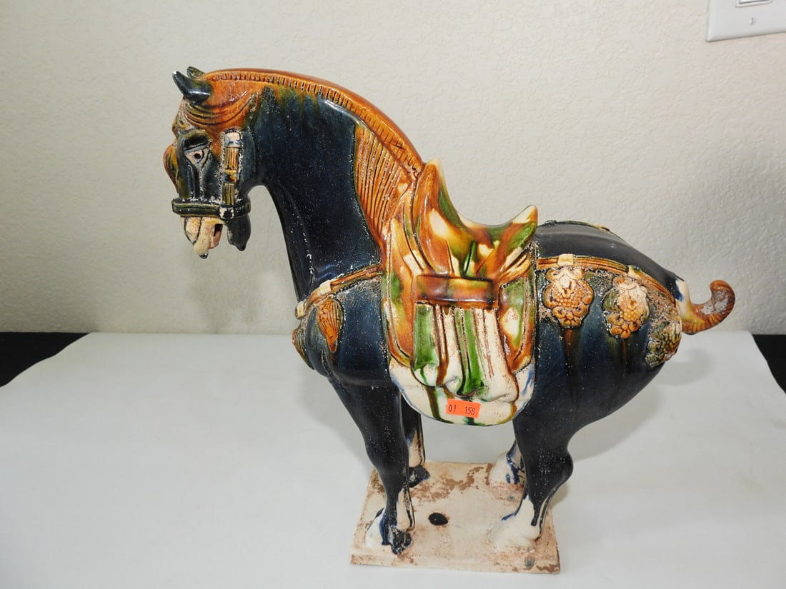 Vintage Chinese Tang-Style Sancai Horse Statue (1 of 6)