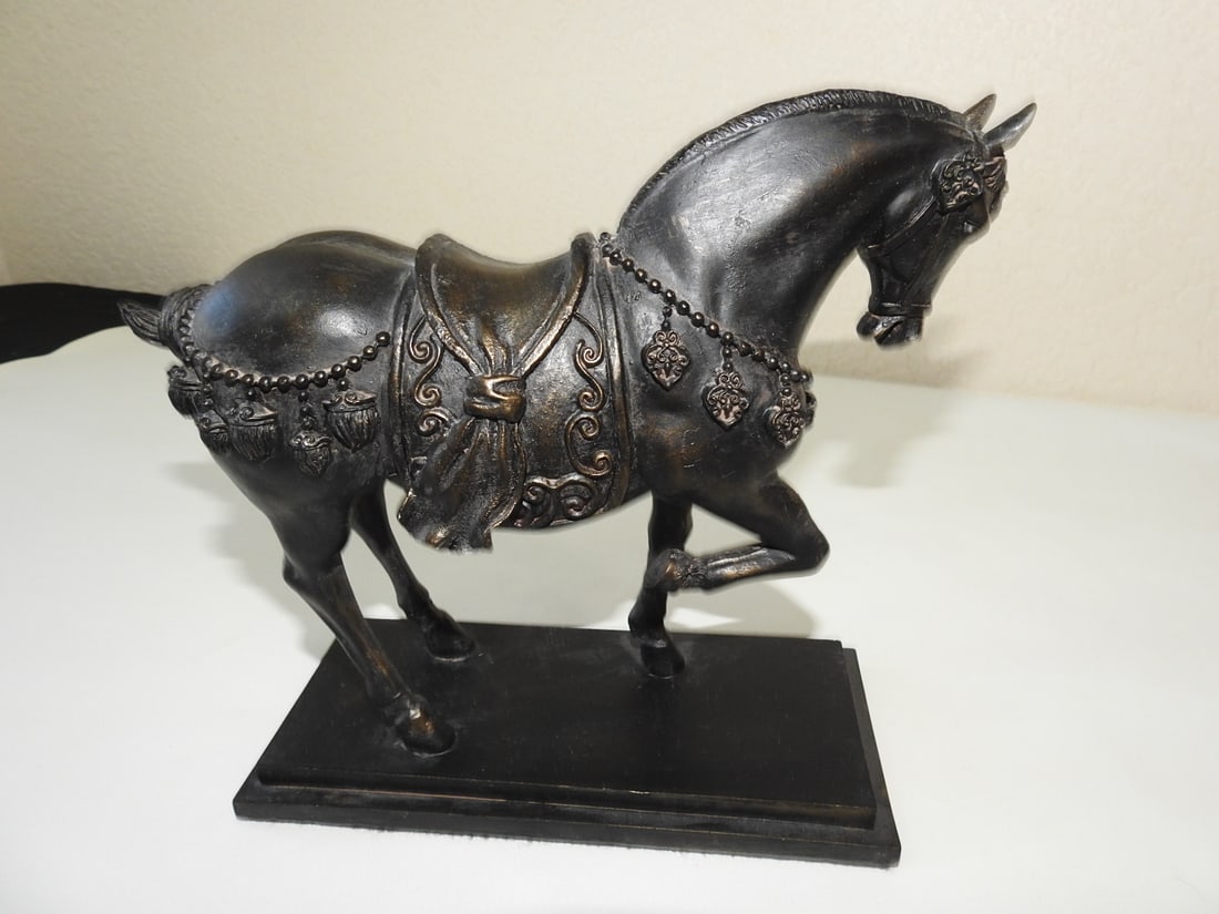 Chinese Faux Bronze Horse Statue - 3