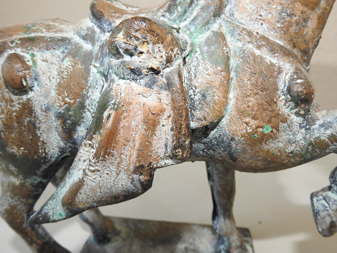 Chinese Bronze Horse Statue with Oxidized Patina - 2