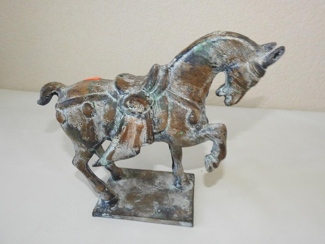 Chinese Bronze Horse Statue with Oxidized Patina - 3