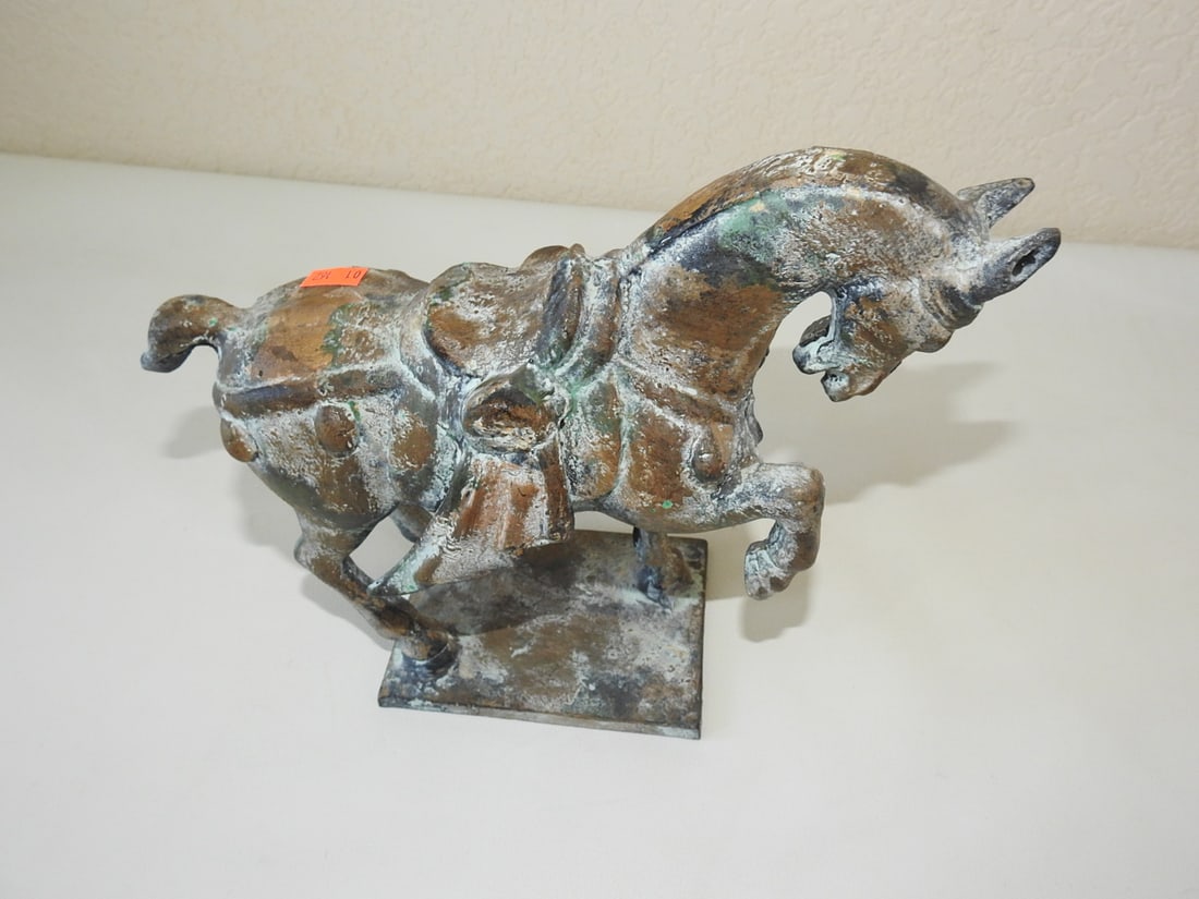 Chinese Bronze Horse Statue with Oxidized Patina - 5