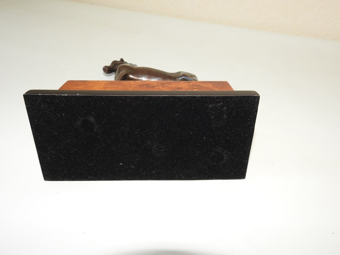Solid Bronze Trophy Horse Statue on Birdseye Maple Base - 4