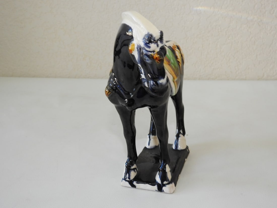 Vintage Chinese Tang-Style Sancai Horse Figure - 5