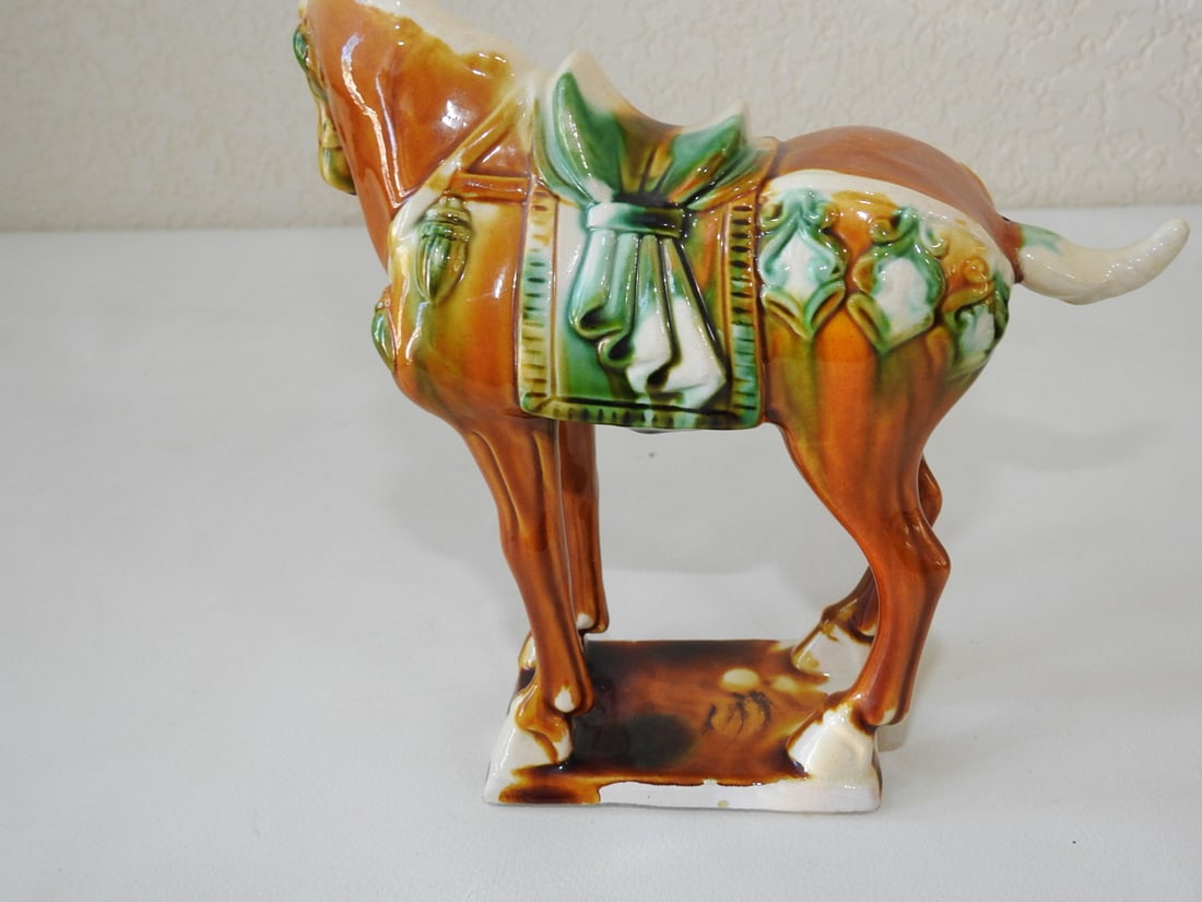 Vintage Chinese Tang-Style Sancai Horse Figure - 2