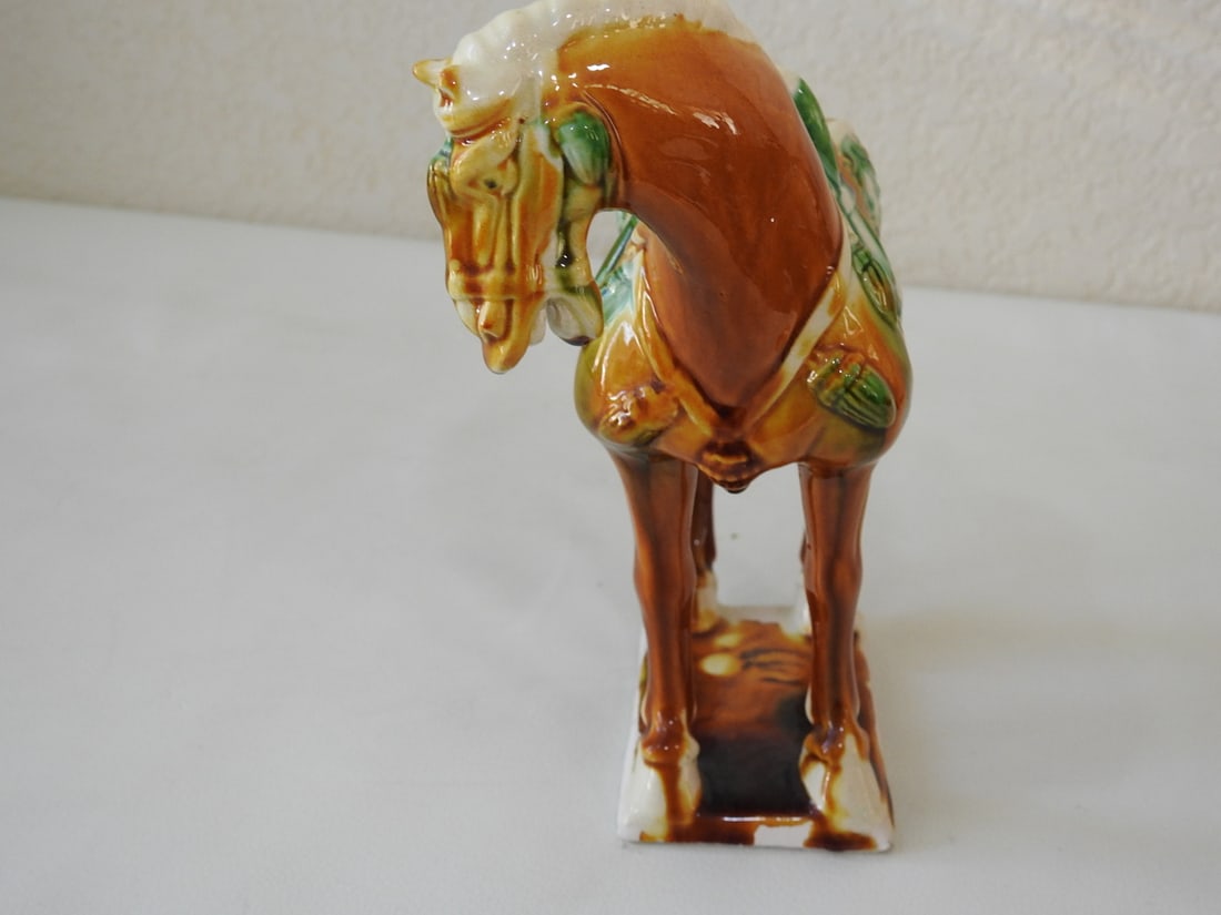 Vintage Chinese Tang-Style Sancai Horse Figure - 3