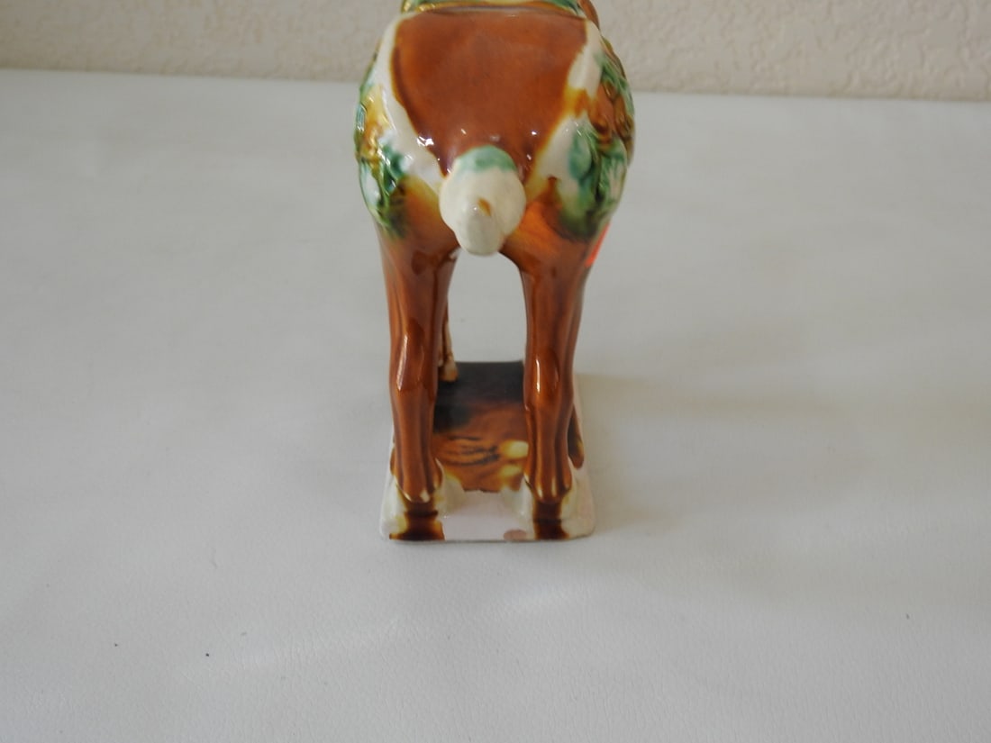 Vintage Chinese Tang-Style Sancai Horse Figure - 5