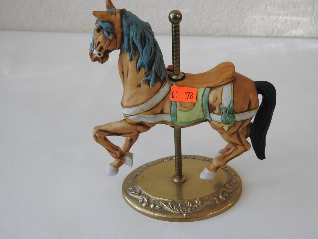 Hand-Painted Bisque Porcelain Carousel Horse - 3