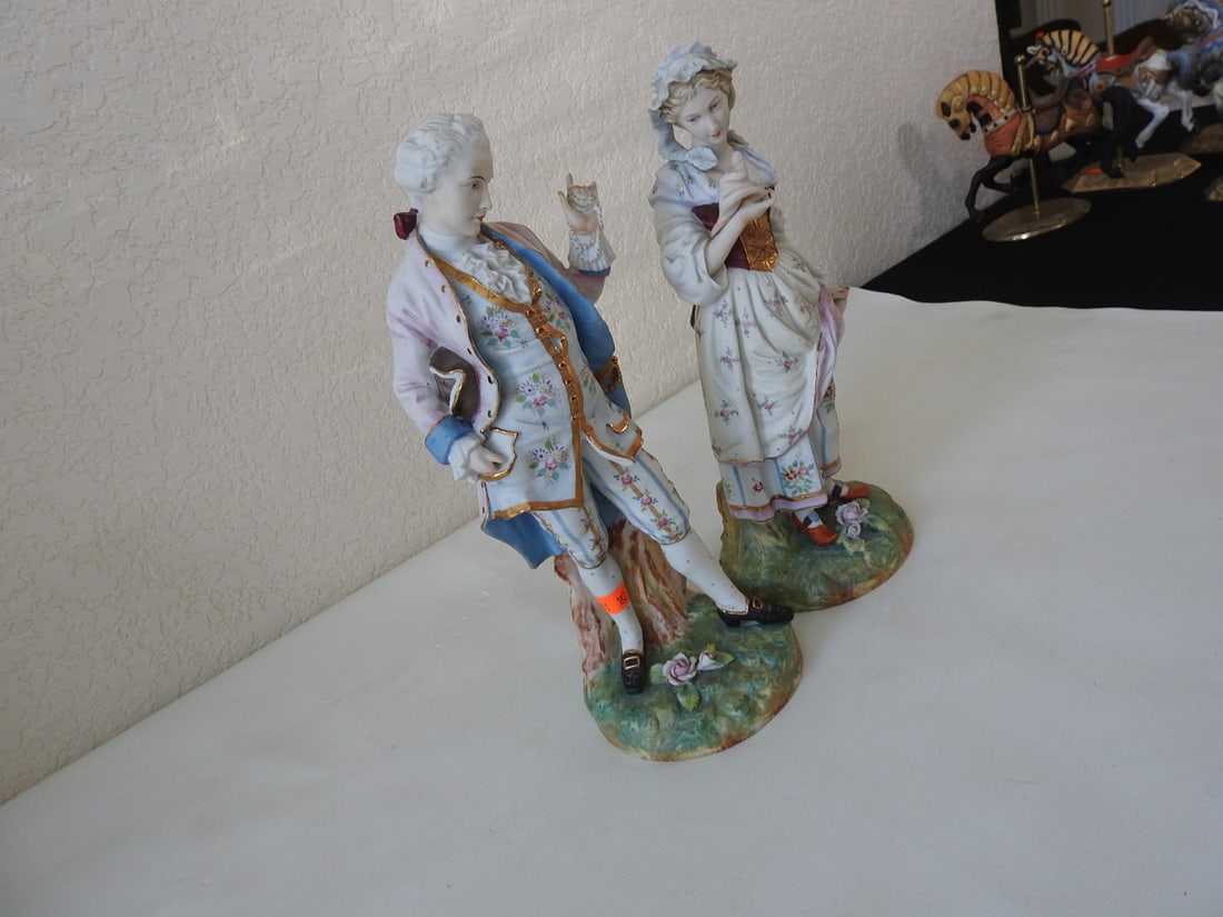 Andrea by Sadek French Village Couple Bisque Figurine - 10