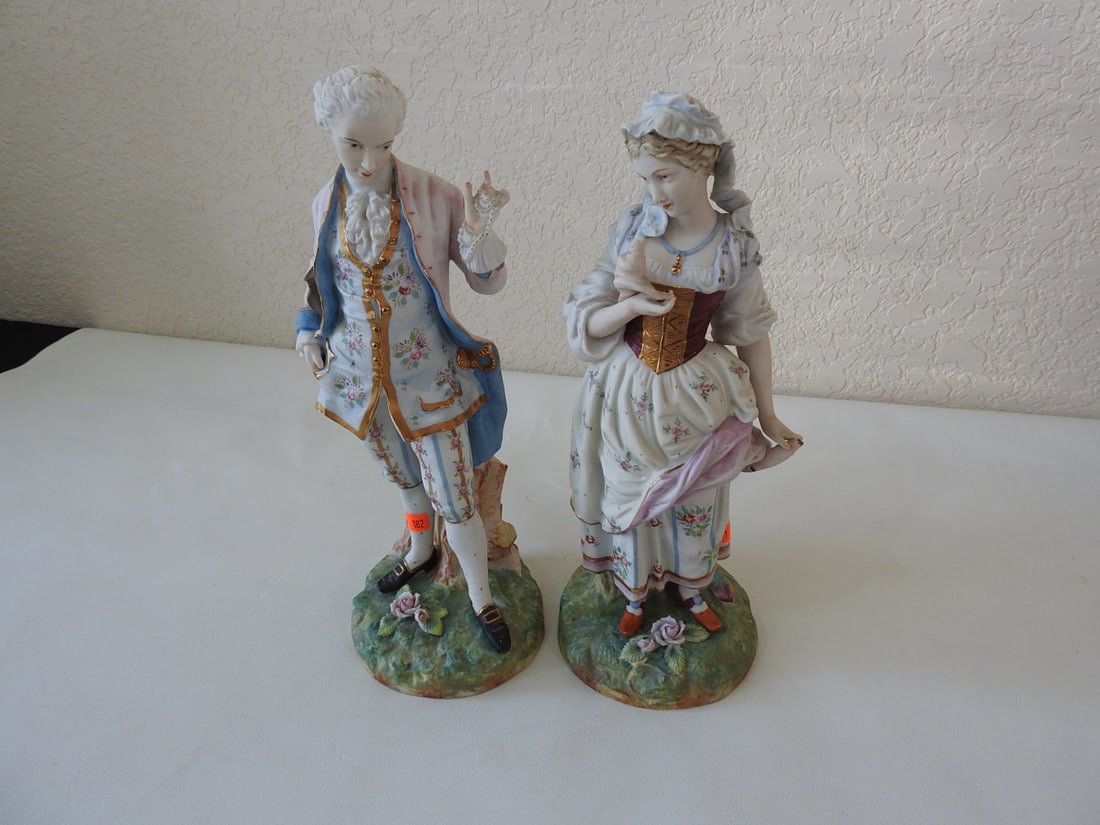 Andrea by Sadek French Village Couple Bisque Figurine - 2