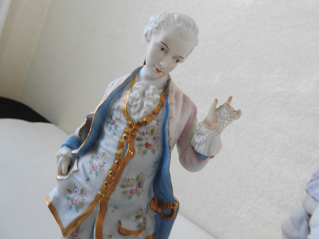Andrea by Sadek French Village Couple Bisque Figurine - 3