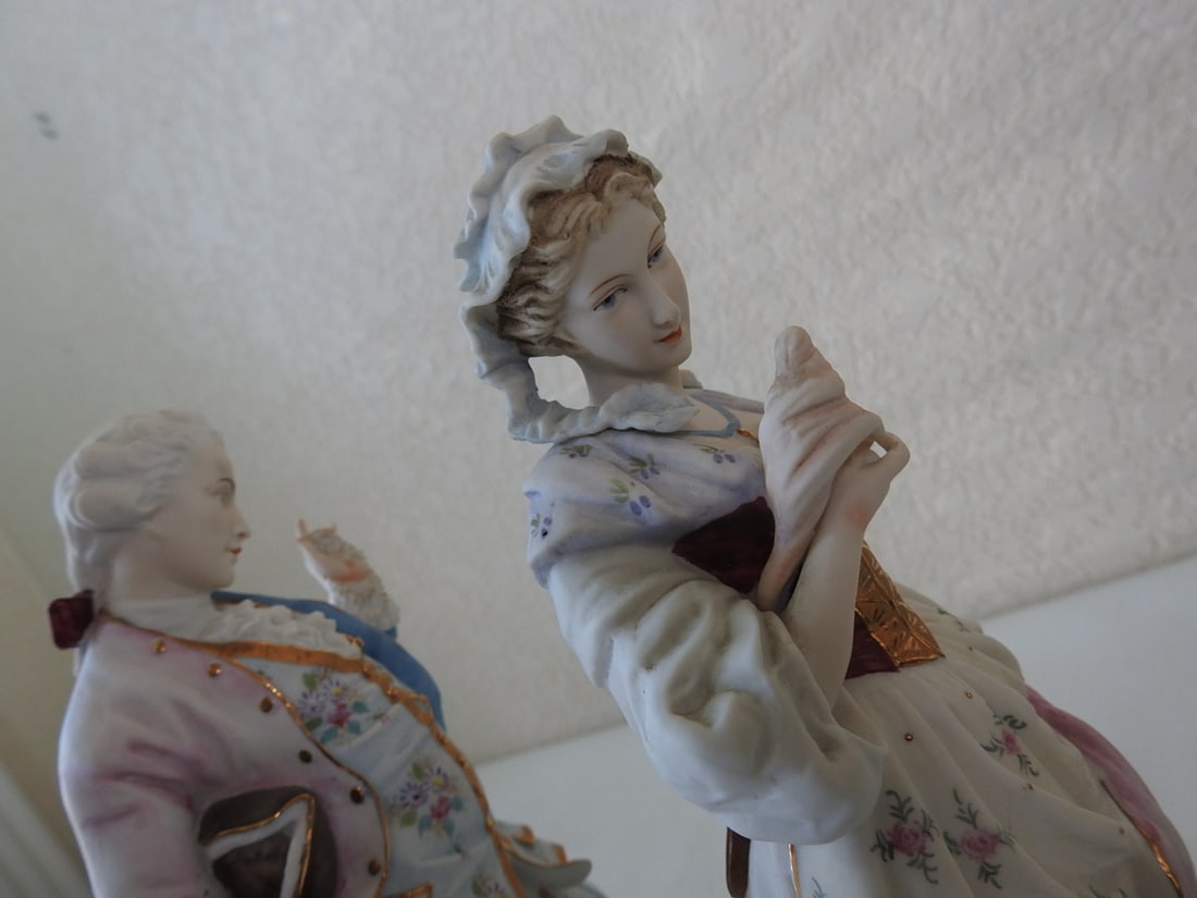 Andrea by Sadek French Village Couple Bisque Figurine - 4