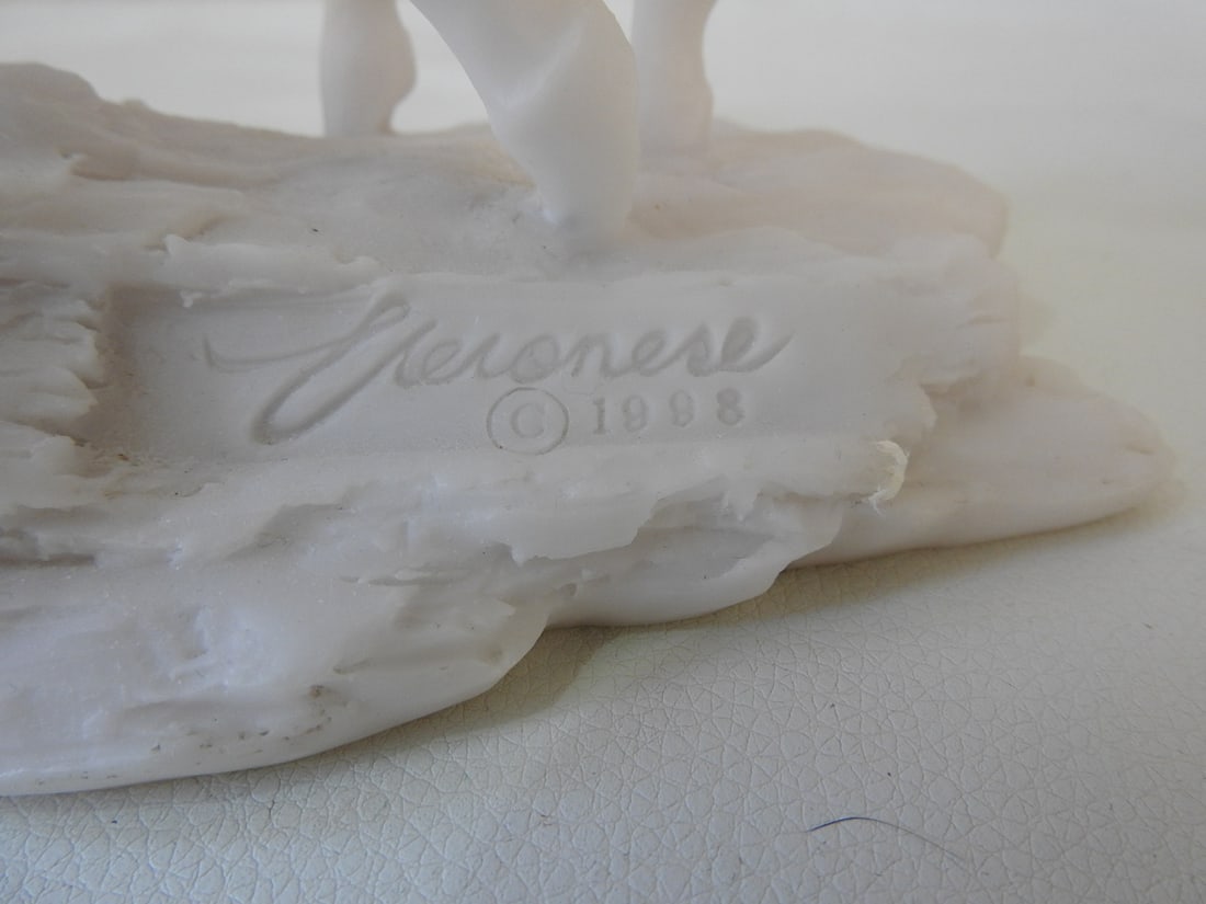 Running Wild Horses Faux Marble Statue - 2