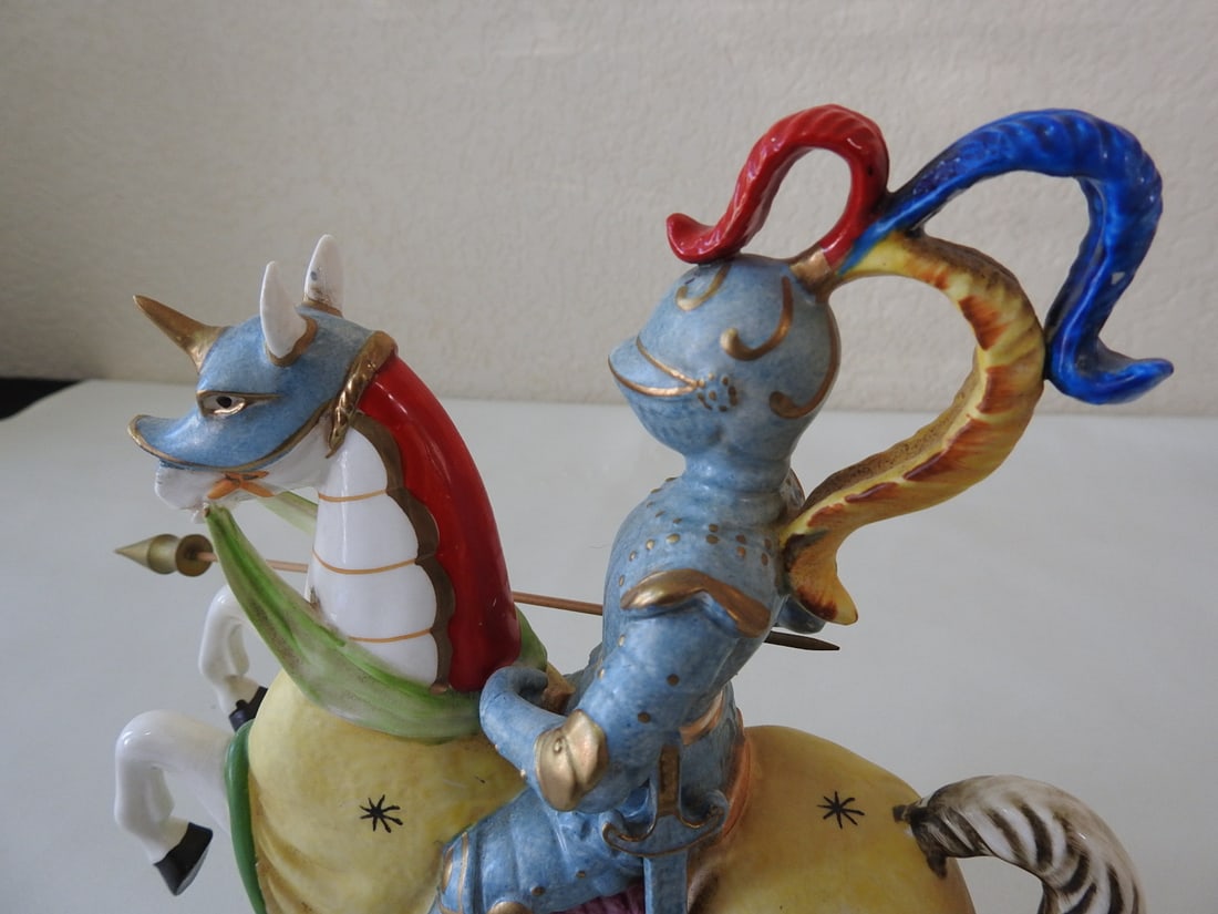 Vintage Porcelain Jousting Rider with Lance - 2