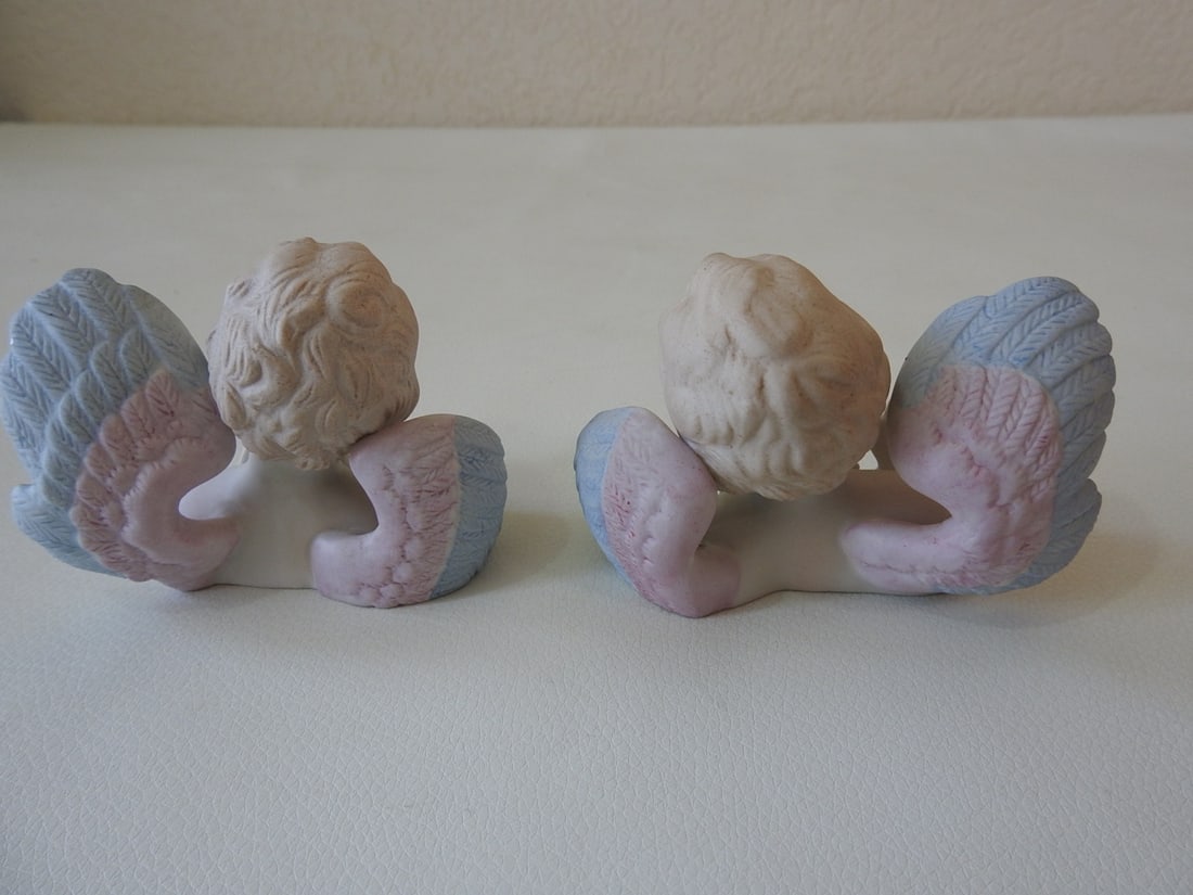 Vintage Cherub Porcelain Figurines Set of 2 - 3