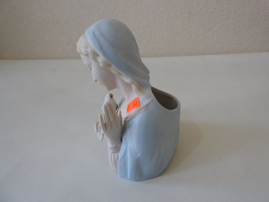 Inarco Japan Madonna Porcelain Bust Vase #E2175 - 4