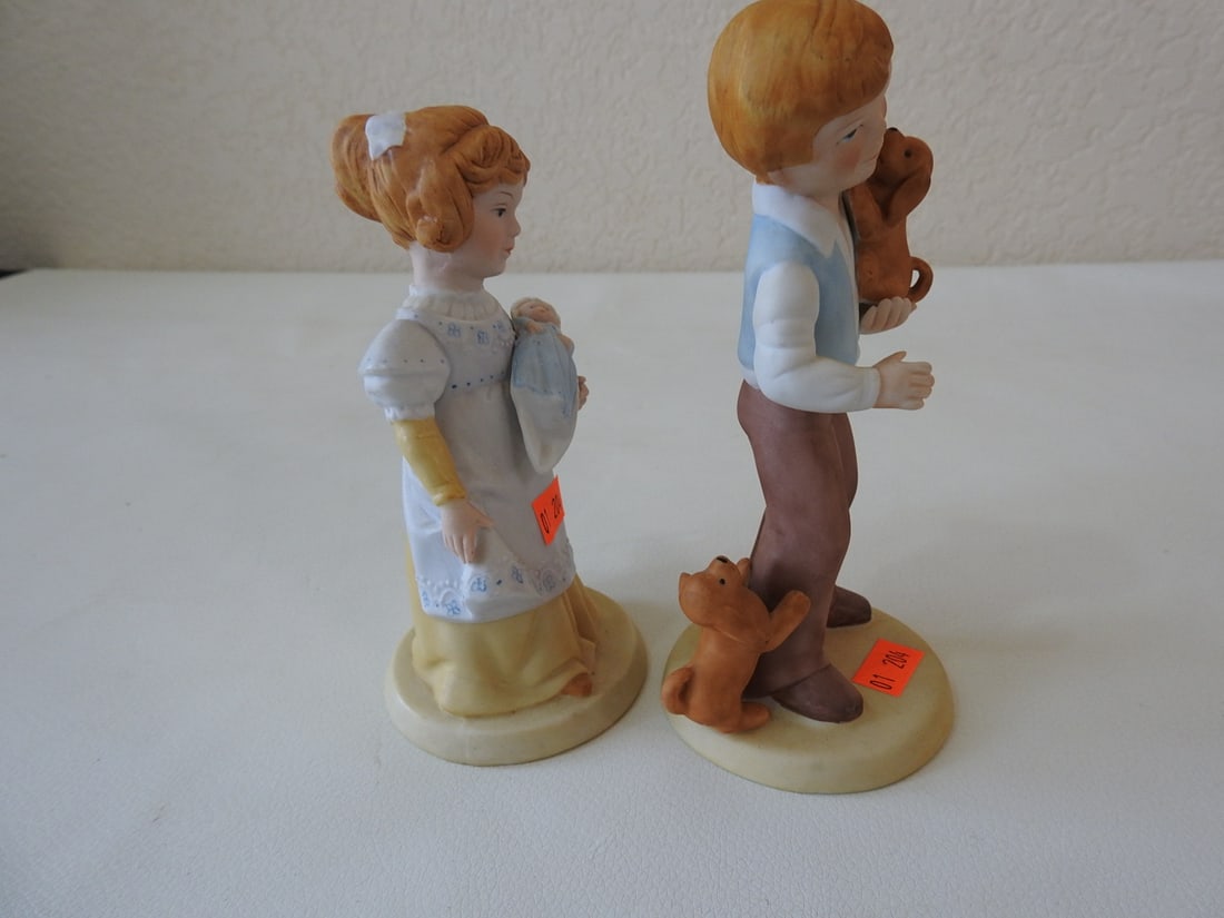 Avon Victorian Brother and Sister Porcelain Figurines - 5