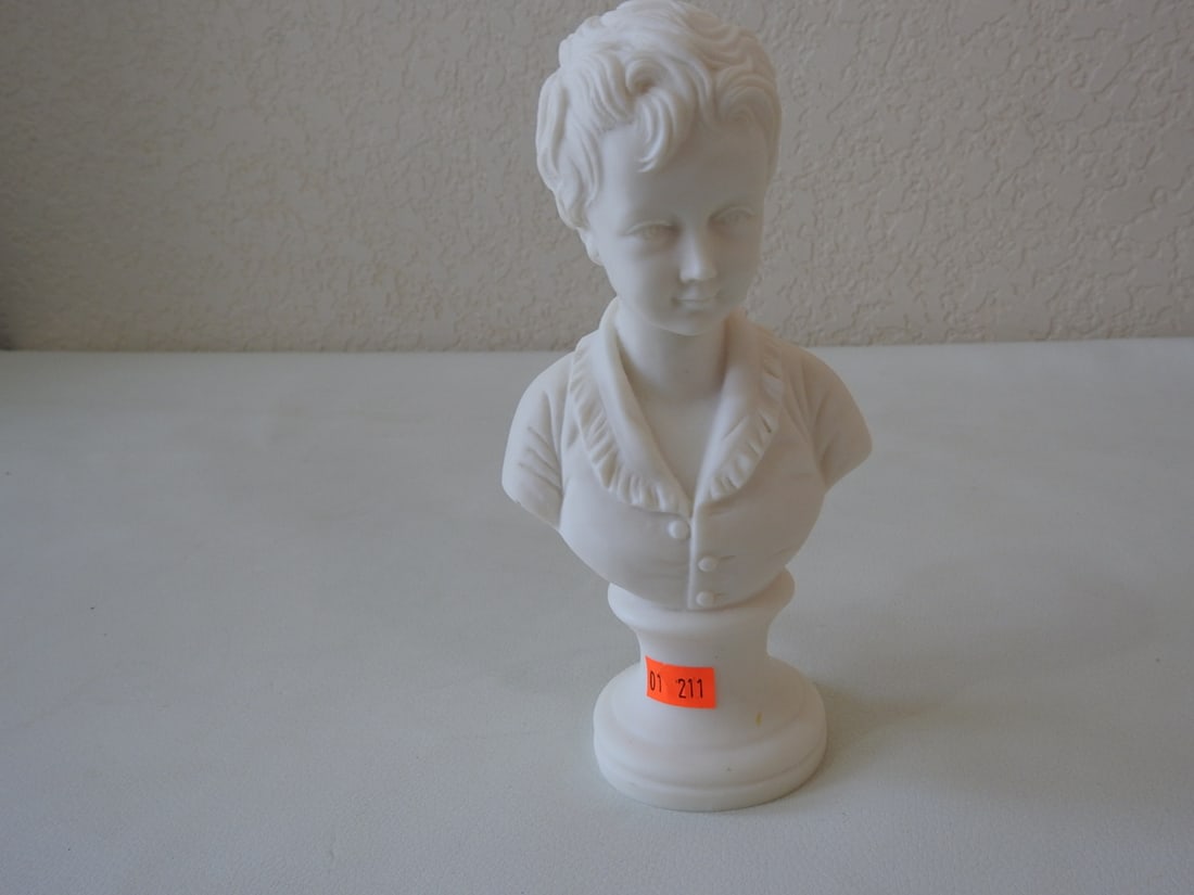 Alexandre Brongniart Resin Head Bust: Vintage resin head bust depicting Alexandre Brongniart. Approx. 7.75 x 4.25 x 3.5 in.