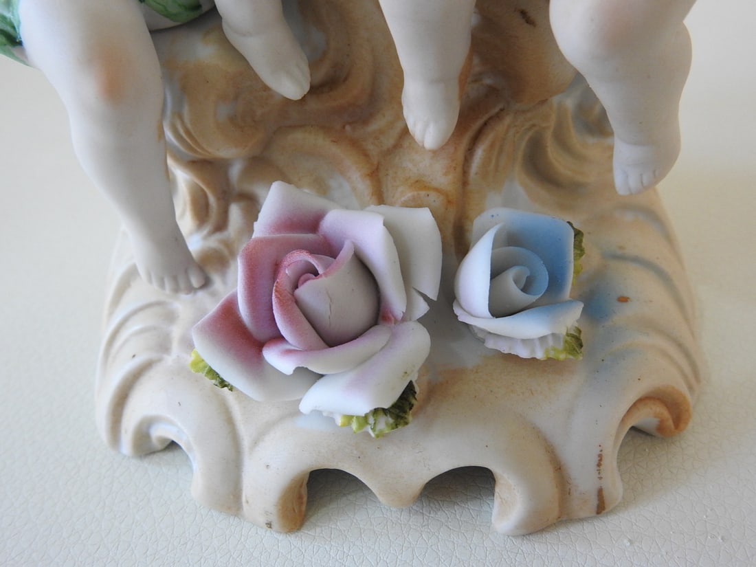 Vintage Cherub Candle Holder Porcelain - 6