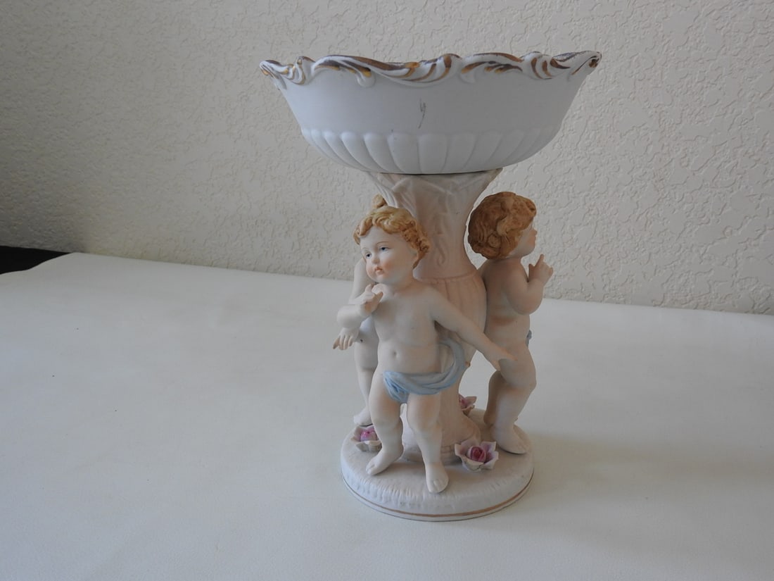 Vintage Cherub Pedestal Candy Dish - 2