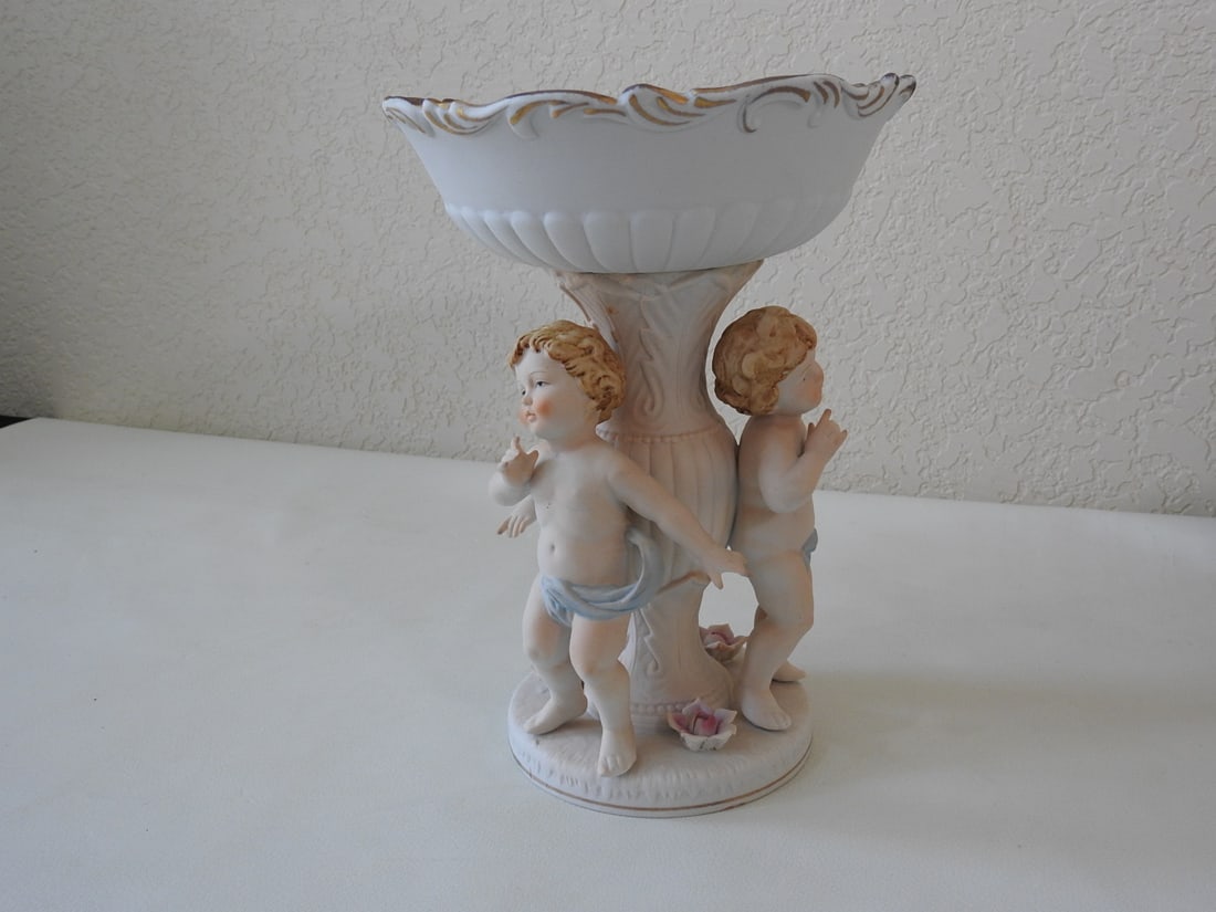 Vintage Cherub Pedestal Candy Dish - 3