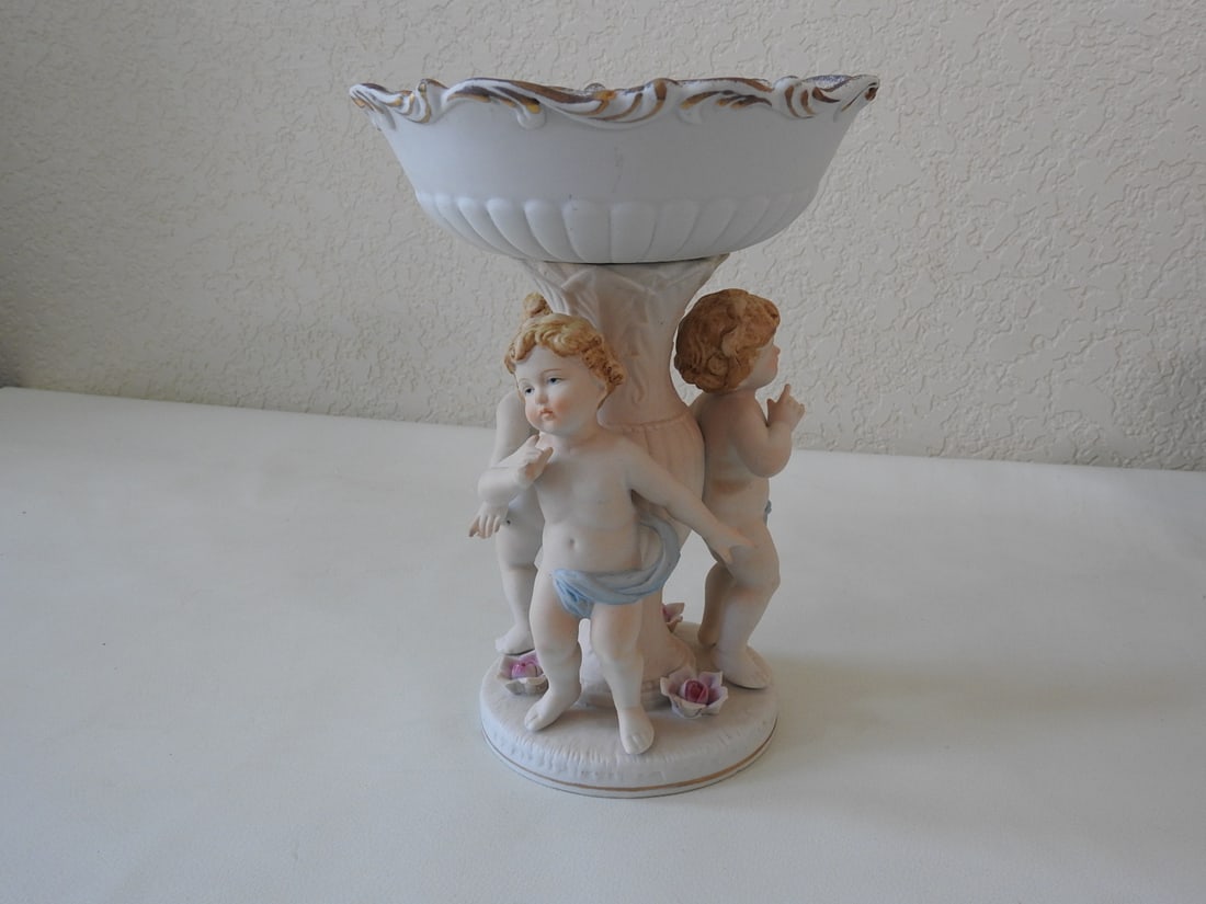 Vintage Cherub Pedestal Candy Dish - 6