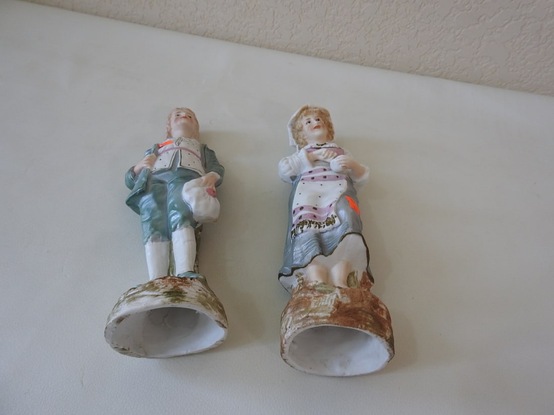 Vintage Porcelain Victorian Peasant Couple - 3
