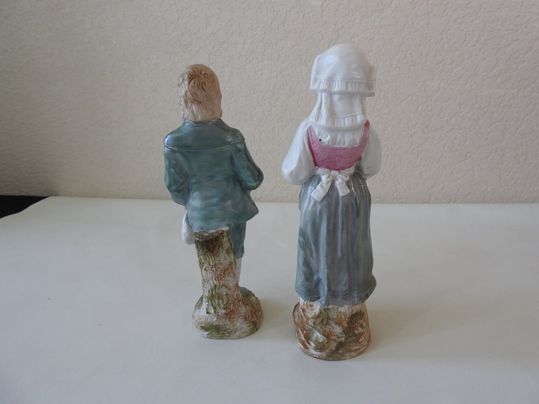 Vintage Porcelain Victorian Peasant Couple - 6
