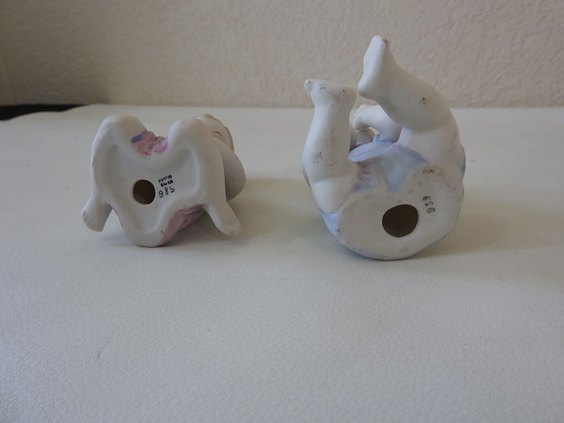 Vintage Japan Bisque Piano Babies Set of 2 - 3