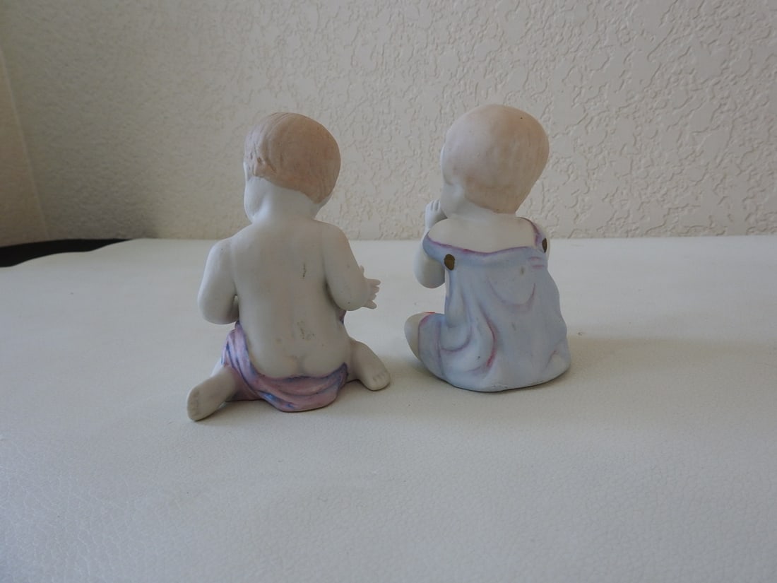Vintage Japan Bisque Piano Babies Set of 2 - 5
