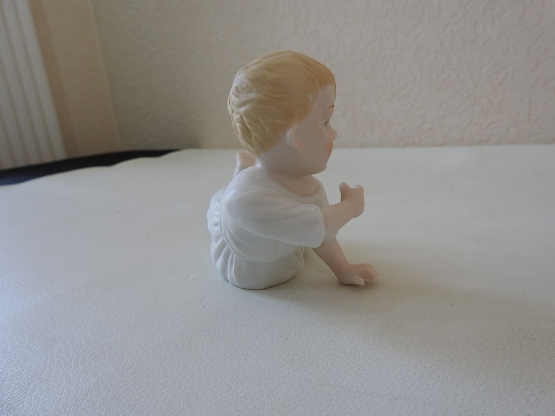 Vintage Japan Bisque Piano Baby Figurine - 2