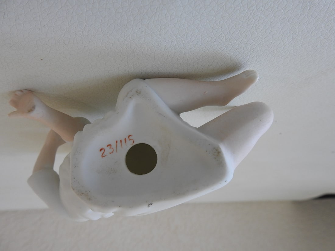 Vintage Japan Bisque Piano Baby Figurine - 4