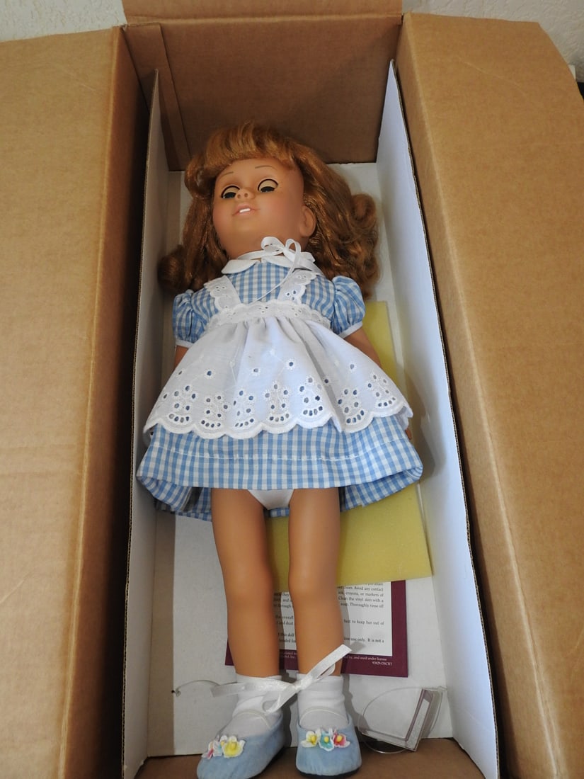 Ashton-Drake Chatty Cathy 2003 Party Dress Doll: Ashton-Drake Galleries Chatty Cathy 2003 doll in party dress, complete set with certificate of authenticity. Approx. 22 x 9.5 x 7 in.