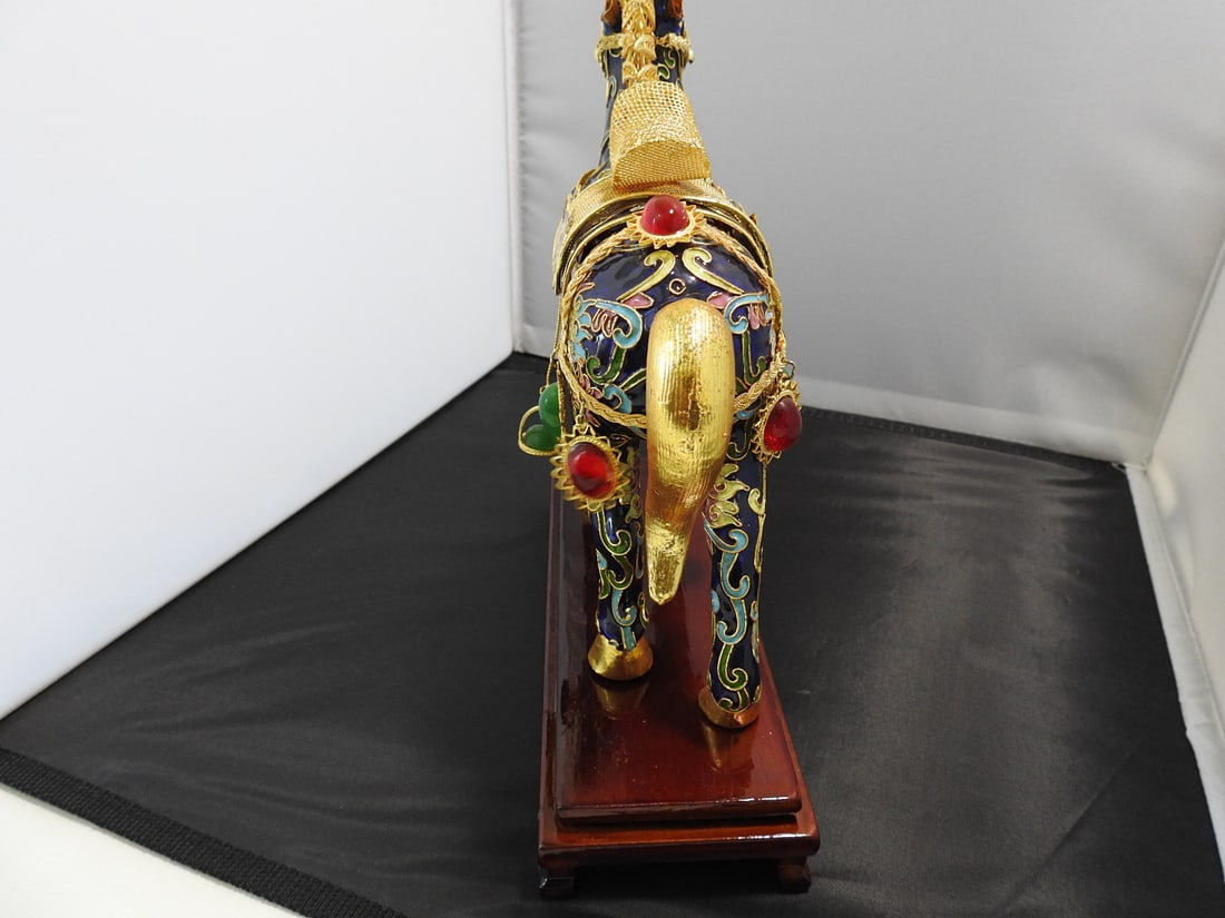 Vintage Cloisonne Tang Dynasty Royal Horse Statue - 3
