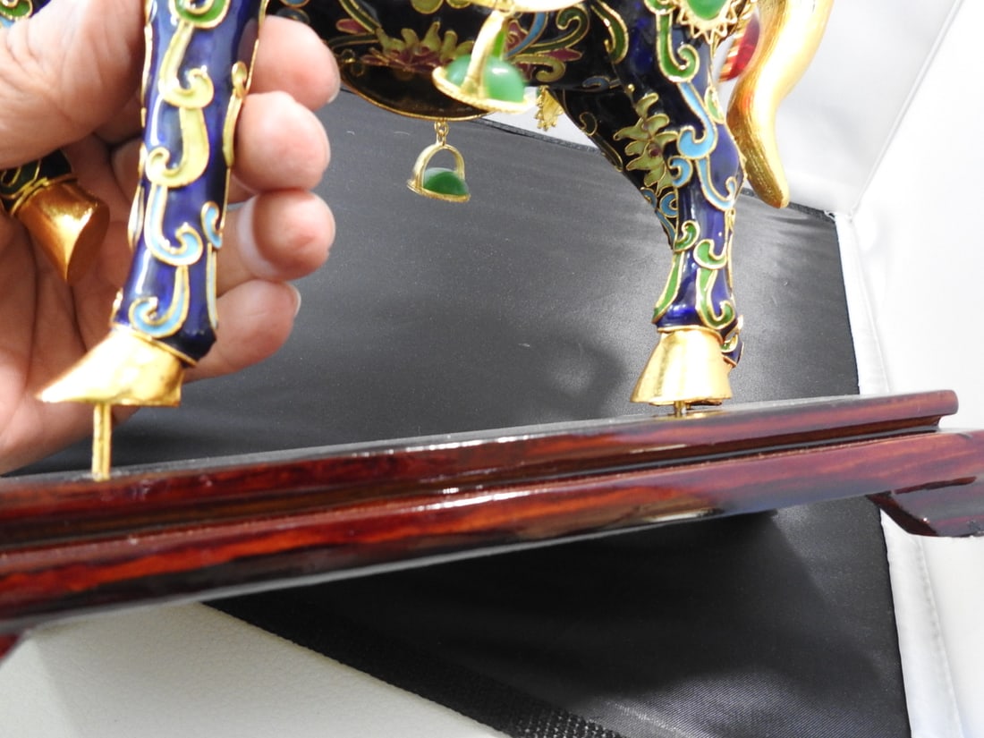 Vintage Cloisonne Tang Dynasty Royal Horse Statue - 5