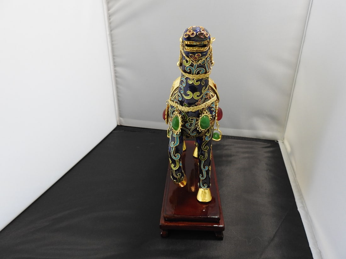 Vintage Cloisonne Tang Dynasty Royal Horse Statue - 6