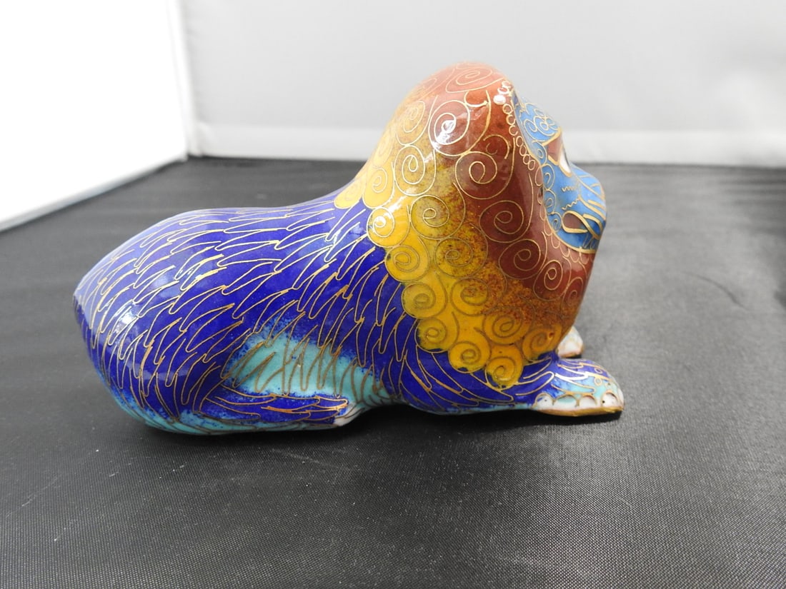 Chinese Cloisonne Lion Figure - 3