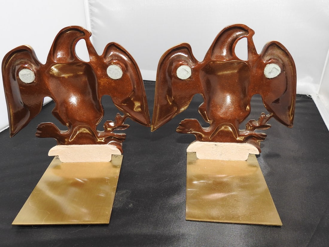 Baldwin Solid Brass American Eagle Bookends - 2