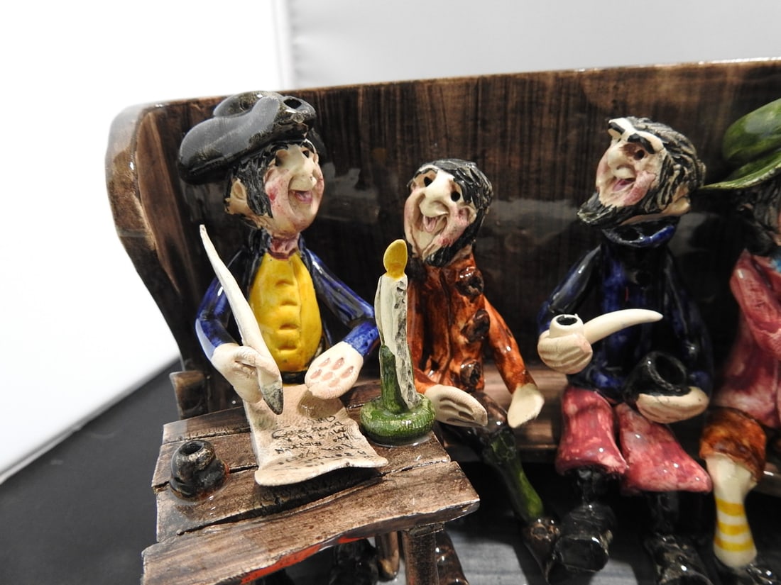 English Pottery Folk Art Pub Scene - 2